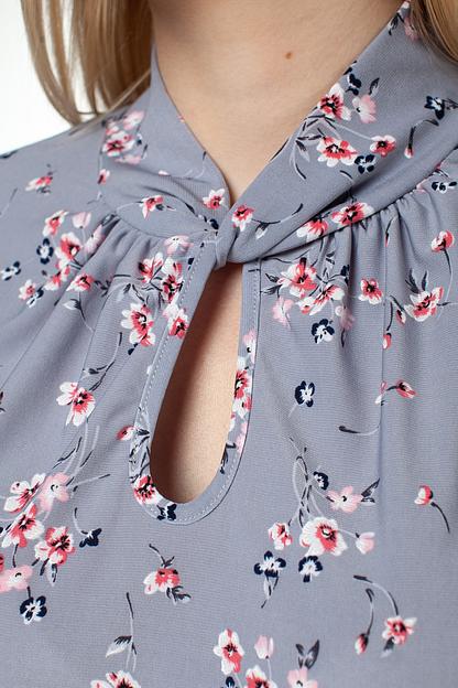 Блузка женская  1993-94/51/Серо-голубой, белый  фото 2