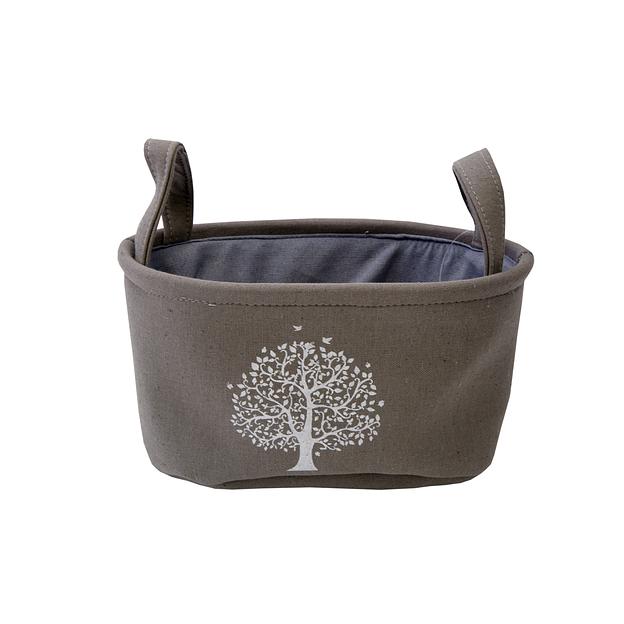 Корзина тканевая для хранения "Сад", Д280 Ш180 В140, серый фото 1