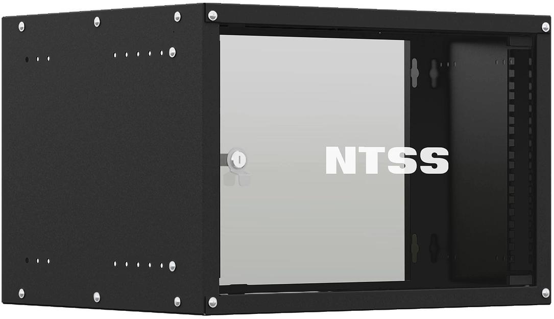 Шкаф коммутационный NTSS Lime (NTSS-WL6U5545GS-BL) настенный 6U 550x450мм пер.дв.стекл несъемн.бок.пан. 30кг черный фото 2