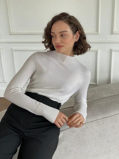 Кашемировый молочный джемпер Одри ОПТ фото 5