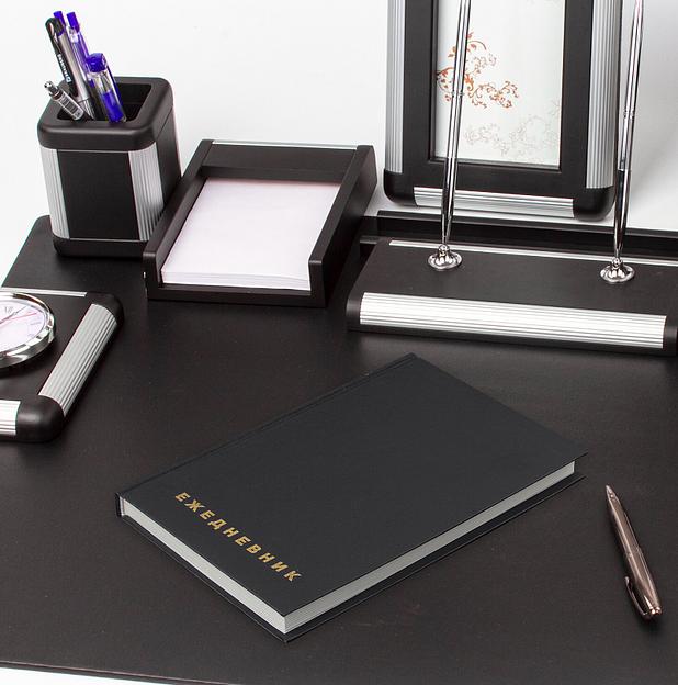 Ежедневник недатированный А5 145×215 мм Brauberg бумвинил, 160 л, чёрный, опт фото 5