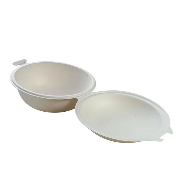 Бургер-бокс круглый ЭкоПак одноразовый из древесной целлюлозы (биоразлагаемый) 162 мм, белый 25 шт фото 3