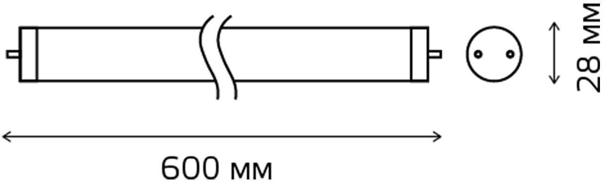 Лампа светодиодная Gauss Elementary T8 10Вт цок.:G13 трубка 220B 4000K св.свеч.бел.нейт. (упак.:1шт) (93020) фото 2