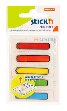 Закладки самокл. индексы пластиковые Stick`n 26072 45x12мм 5цв.в упак. 20лист стрелки Z-сложение европодвес фото 1