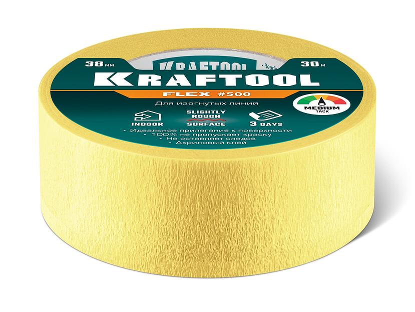 KRAFTOOL #500 Flex 38 мм х 30 м, для изогнутых линий, малярная лента (12105-38) фото 6