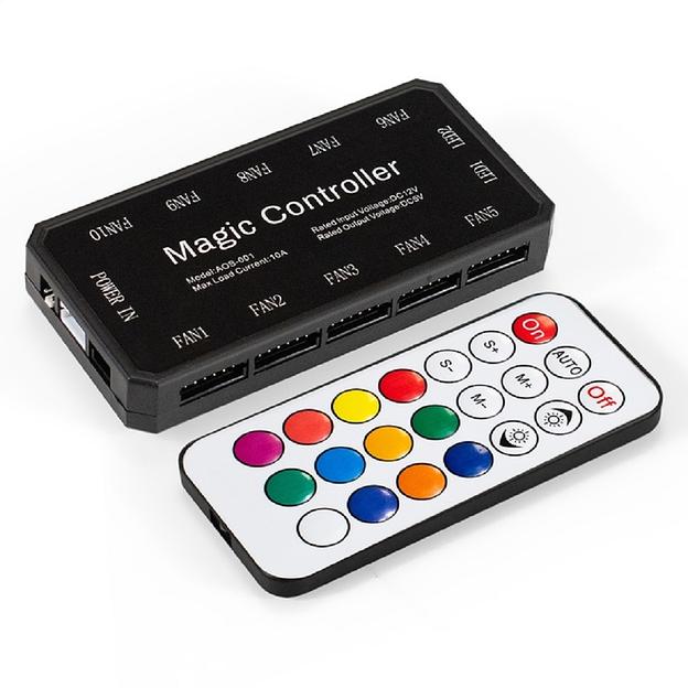 Exegate EX295975RUS Контроллер-хаб с пультом управления ExeGate EXH6P.ARGB для вентиляторов с подсветкой ARGB 6pin (Molex, 10 портов 6pin) фото 1