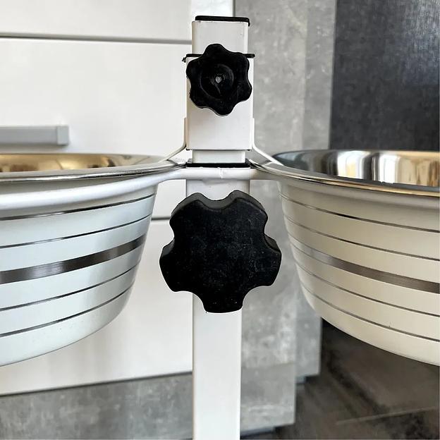 Подставка с мисками универсальная «Double Diner» 2×0,75 л, белый ОПТ фото 9