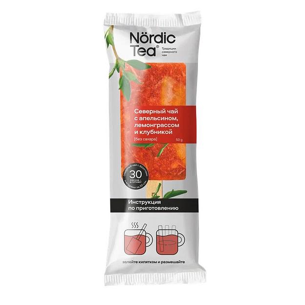 Напиток замороженный северный чай Nördic Tea с апельсином, лемонграссом и клубникой, 50 г ОПТ фото 1
