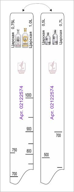 Линейка Царская водка (0.5л./0.7л./0,75л./1л.) L=28 см. В=2 см. /1/ фото 1