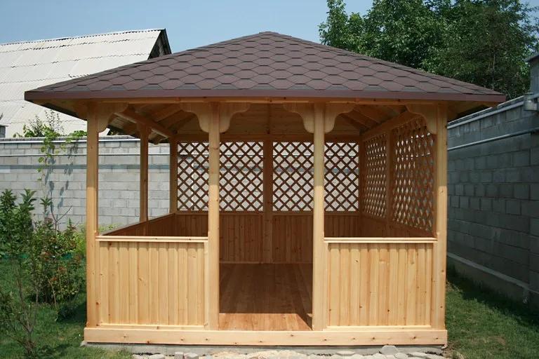 Изготовление беседок из натурального дерева 3х4 м, 12 м² фото 4