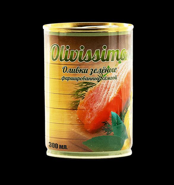 Оливки фаршированные семгой «Olivissimo» 300 мл фото 1