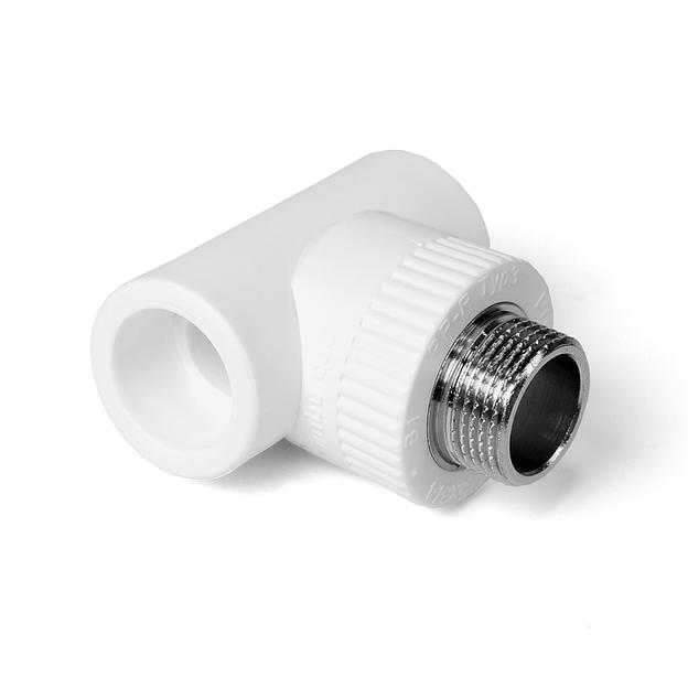 Тройник комбинированный 25x1/2' НР полипропиленовый PPR белый фото 1