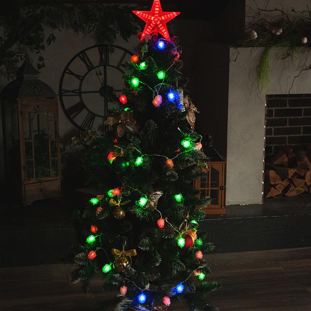 Гирлянда светодиодная Шишки 5м 50 светодиодов Разноцветный свет Провод прозрачный ULD-S0500-050/DTA MULTI IP20 PINE CONES фото 4