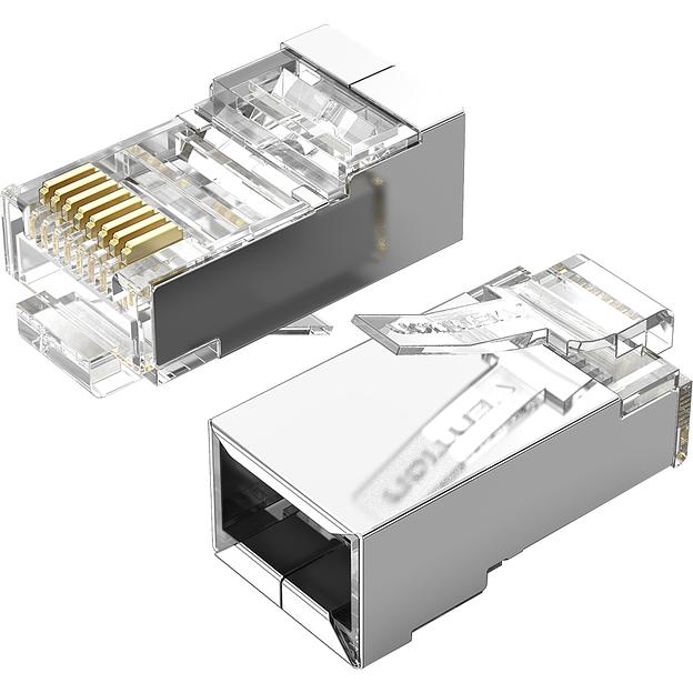 Коннектор Vention RJ45 (8p8c), FTP cat. 5e, под витую пару, экранированный (10шт.) Vention Коннектор Vention RJ45 (8p8c), FTP cat. 5e, под витую пару, экранированный (10шт.) (IDAR0-10) (IDAR0-10) фото 1