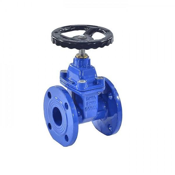 Задвижка чугун 30ч39р  МЗВ обрезиненный клин c гайкой Ду 300 Ру10/16 фл чёрн/штур фото 1