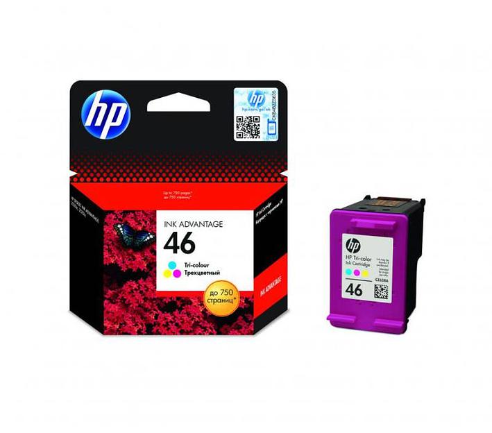 Картридж струйный HP 46 CZ638AE многоцветный для HP DJ Adv 2020hc/2520hc фото 1