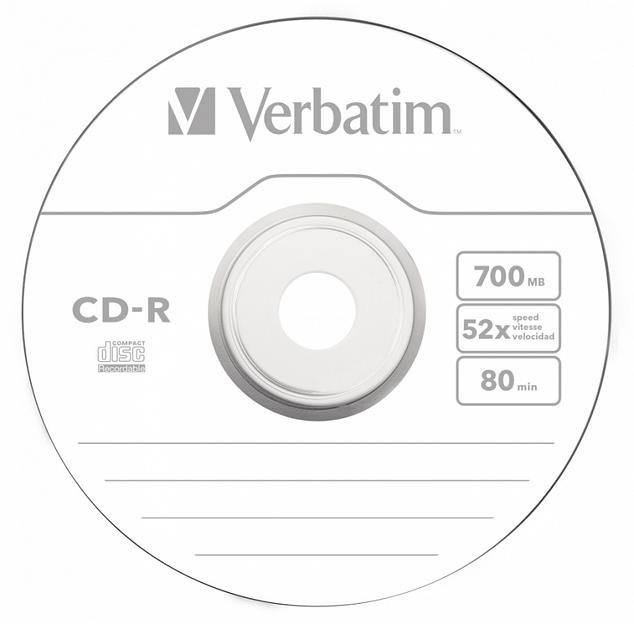 Диск CD-R Verbatim 700Mb 52x Cake Box (10шт) (43437) фото 1