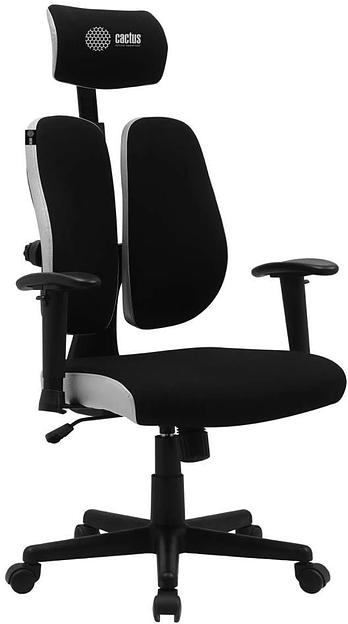 Кресло Cactus CS-CHR-MC03-BKGY черный/серый с подголов. крестов. пластик пластик черный фото 6