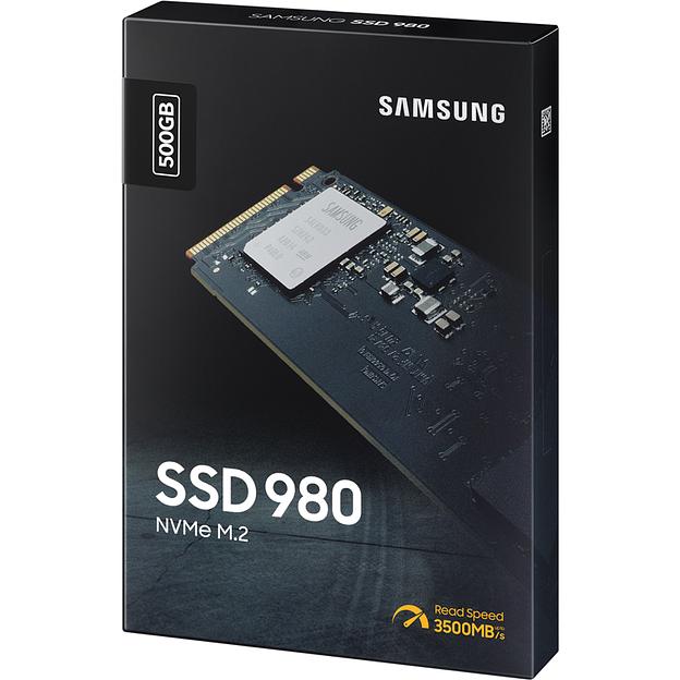 SSD Samsung 980 500Гб, M.2 2280, NVMe, Retail, MLC, PCIe3.0, Чтение:3100мб/с, Запись:2600мб/с (MZ-V8V500BW) фото 3