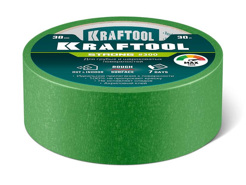KRAFTOOL #300 Strong 38 мм х 30 м, для грубых и шероховатых поверхностей, малярная лента (12103-38) фото 6