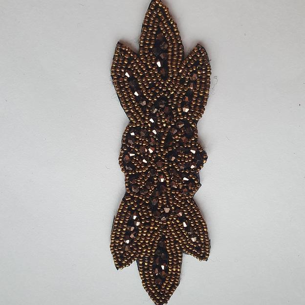 Аппликация пришивная «Цветок» удлинённый коричневый фото 3