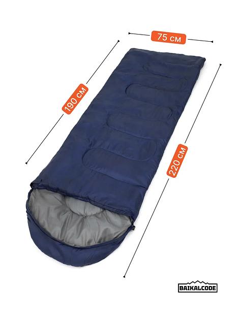 Спальный мешок туристический синий фото 7