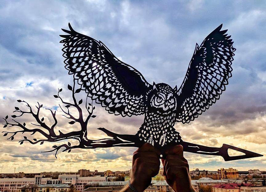 Флюгер «Парящий филин» ОПТ фото 3