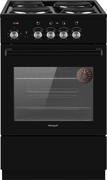 Плита Электрическая Weissgauff WES E2V00 BS черный эмаль (без крышки) фото 1