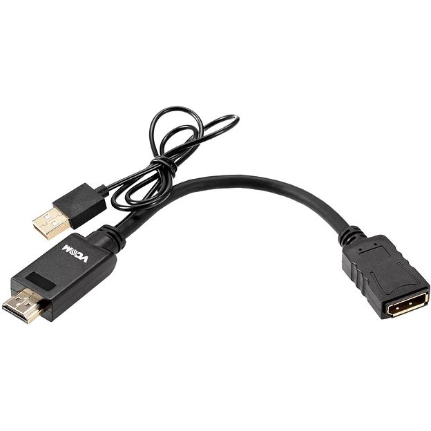 Кабель-переходник HDMI(M) +USB---> DP(F) 0.15m 4K*60Hz VCOM Кабель-переходник VCOM USB Type-A M+HDMI M/DisplayPort F (CG599E-0.15M) фото 1