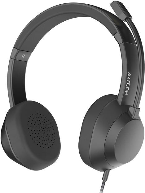 Наушники с микрофоном A4Tech FH150U черный 2м накладные USB оголовье (FH150U BLACK) фото 3