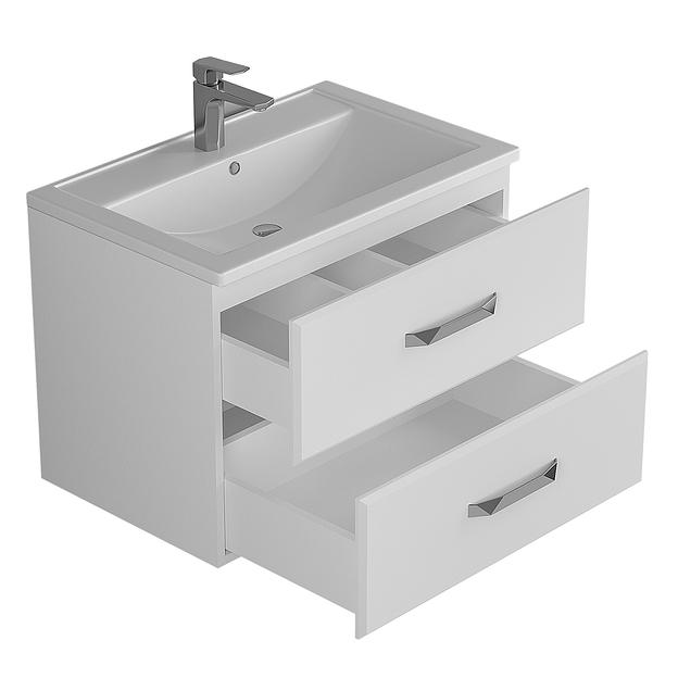 Тумба с раковиной для ванной Uperwood Foster 70 см, подвесная, белая фото 7