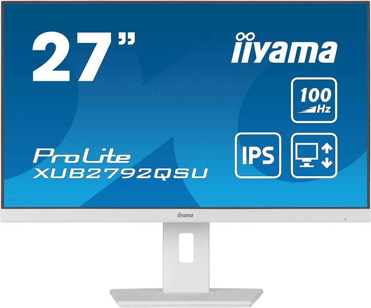 Монитор Iiyama 27" ProLite XUB2792QSU-W6 белый IPS LED 0.4ms 16:9 DVI HDMI M/M матовая HAS Piv 250cd 178гр/178гр 2560x1440 100Hz DP WQ USB 6.1кг фото 1