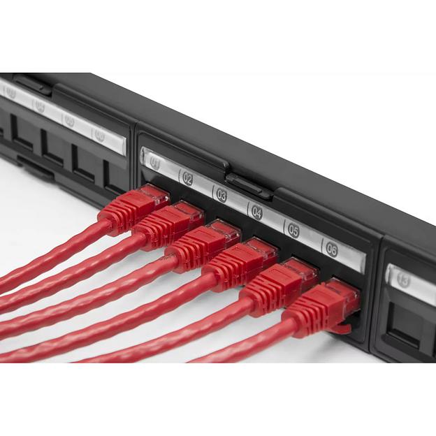 Коммутационная панель SNR, 19" для модулей KeyStone, незагруженная, неэкранированная, 1U, 24 порта, разборная, порты без шторок фото 5