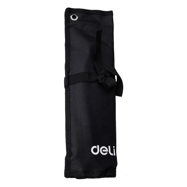 Ключи Deli Набор комбинированных гаечных ключей 12 шт Deli DL130012A размеры 6,8,10,11,12,13,14,15,17,19,22,24мм, матовая хромированная поверхность, чехол из ткани Оксфорд фото 1