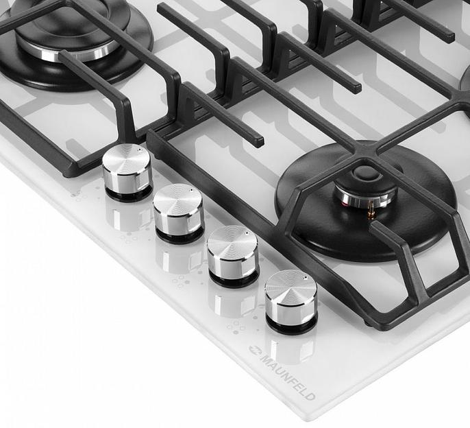 Газовая варочная поверхность Maunfeld EGHG.64.6CW/G белый фото 5