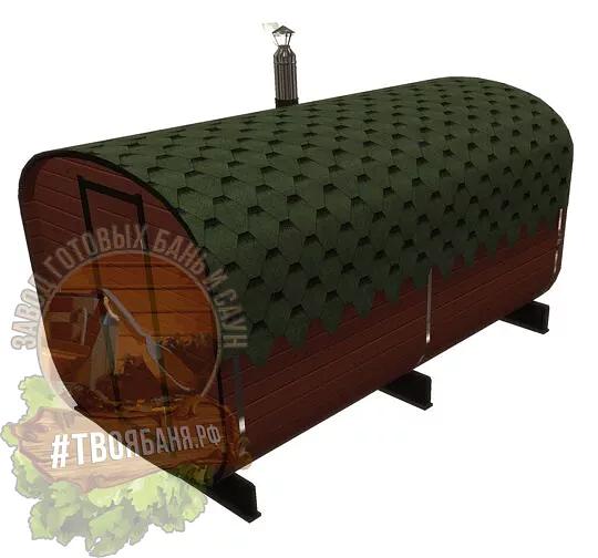 Квадро баня-бочка кедр 4 м (2 отделения) фото 1