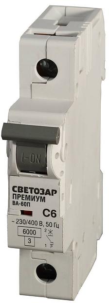 СВЕТОЗАР ВА-60П, 1P, 40А, C, 6кА, автоматический выключатель, Премиум (SV-49021-40-C) фото 1