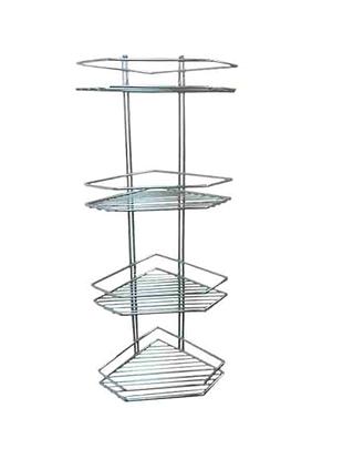 Полка угловая 4-ярусная, форма трапеция, высота бортика 2 прута, дно секции 10 ребер, хром, арт. 4896-4 Опт фото 1