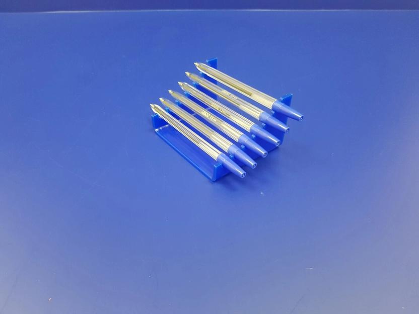 Подставка для ручек карандашей кистей 6 секции (горка радиус, цвет синий) фото 2