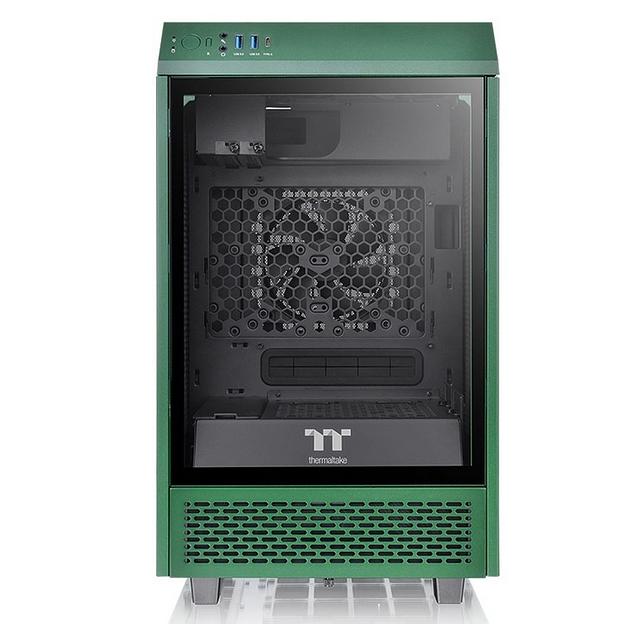 Корпус Thermaltake The Tower 100 Racing Green черный без БП miniITX 1x120mm 3x140mm 2xUSB3.0 audio bott PSU фото 2