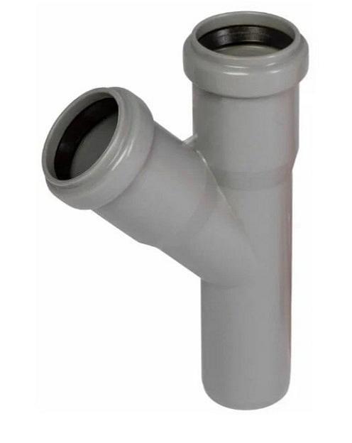 Тройник 45 градусов 40-40 для внутренней канализации фото 1