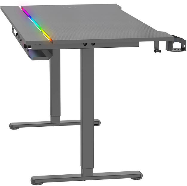 Стол для компьютера Cactus CS-EDXL-GBK столешница МДФ черный карбон каркас черный 140x60см фото 4