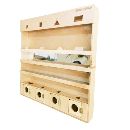 Модуль «Монтессори» сенсорный с геометрическими телами и зеркалом фото 1