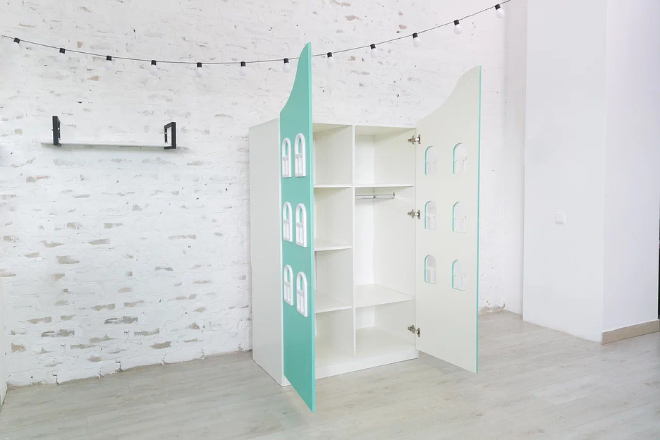 Шкаф детский 2-х дверный «Голландский» серый фото 4