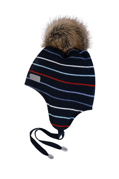  Шапка вязаная детская Ш-063/1, темно-синий , Опт фото 1