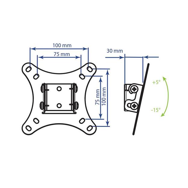 Кронштейн для телевизора Kromax VEGA-6 new черный 15"-32" макс.20кг настенный наклон фото 2