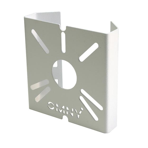 Кронштейн малый для крепления на столб/мачту, бандажная лента 9мм, 20мм, толщина 1.2мм, белый фото 1