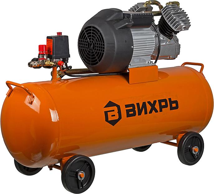 Компрессор поршневой Вихрь КМП-400/100 масляный 400л/мин 100л 2500Вт оранжевый фото 5