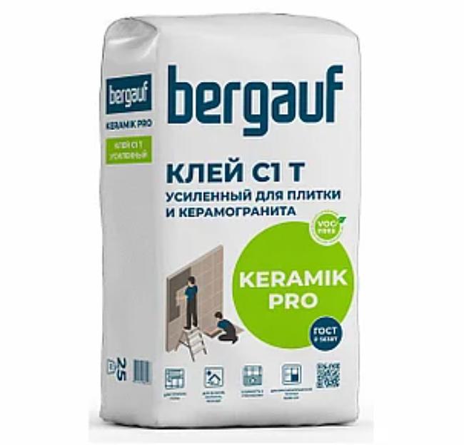 Клей для плитки и керамогранита Bergauf «Keramik Pro C1» усиленный 25 кг ОПТ фото 1