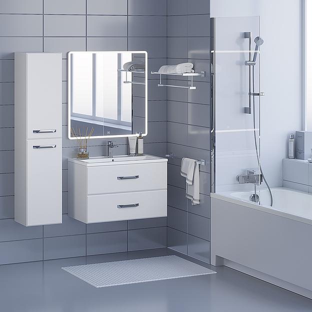 Тумба с раковиной для ванной Uperwood Foster 80 см, подвесная, белая фото 5